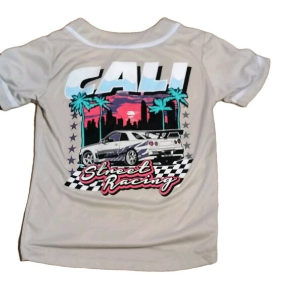 Legend Cali Street Racing Tee Jersey Henley Boy M 10/12 - Picture 6 of 6